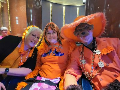 Winners of the costume contest on Orange Night