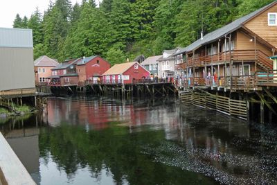 Historic buildings on Creek Street in Ketchikan, AK