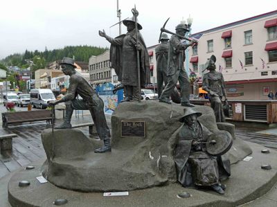 'The Rock' statue in Ketchikan is a tribute to Ketchikan's pioneers