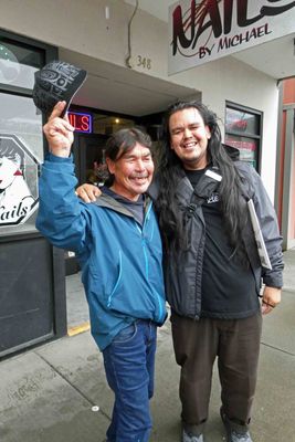 Ran into our Pub Crawl guide's father (from Tlingit tribe of AK) on the street in Ketchikan