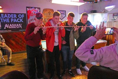 Bill's first experience doing a 'Shotski' in the Totem Bar