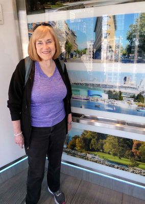 Glass elevator goes up 553 feet to the viewing deck of Vancouver Lookout