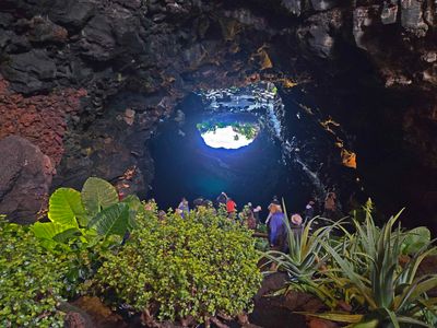 Jameos del Agua is a volcanic cave formed in a lava tube.jpg