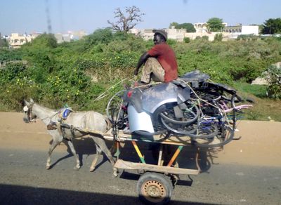 Junkman with donkey cart in Dakar, Senegal.JPG