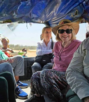 Susan in the back of the 4X4.jpg