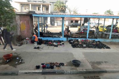 Shoes for sale in Banjul, Gambia.JPG