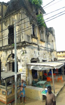Ruins of once grand French villas when Grand Bassam was the colonial capital of Ivory Coast in the 1890's.JPG