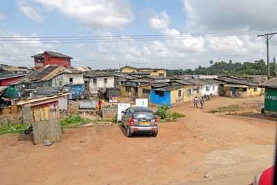 'Informal settlement' on the oustskirts of Sekondi, Ghana.JPG