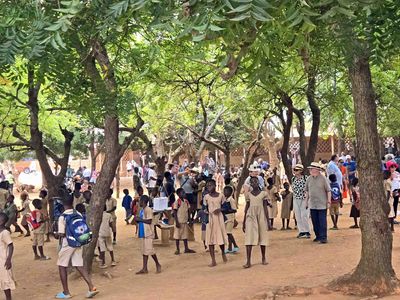 Kids in primary school all dress in khaki colored uniforms.jpg