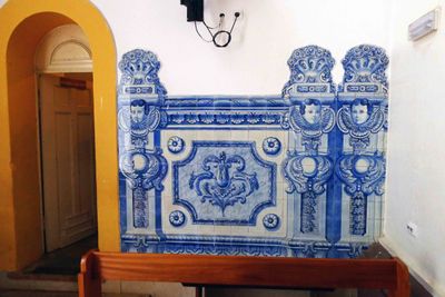Another example of the Portuguese-style blue tile work that covers the wall.JPG