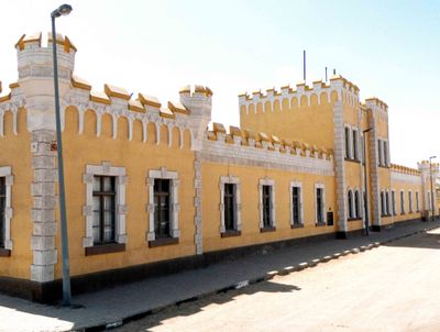 19th Century German Military Barracks is now a youth recreation center in Swakopmund, Namibia.JPG