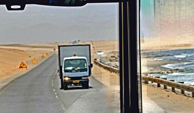 Driving between the Namib Desert and the Alantic Ocean in Namibia.JPG