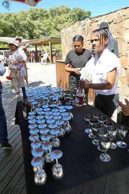 Welcoming drinks at Aquila Game Rserve in South Africa.JPG