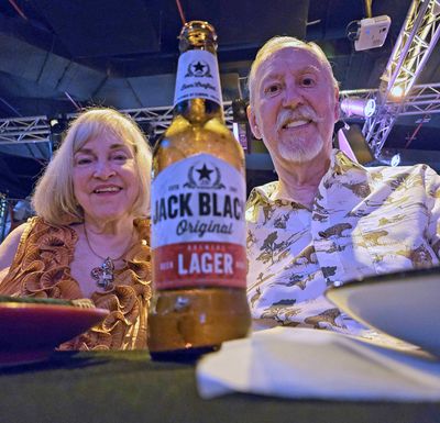 Drinking Jack Black Beer at Gold Restaurant.jpg