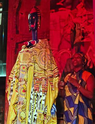 Interesting costume at Gold Restaurant in Cape Town.jpg