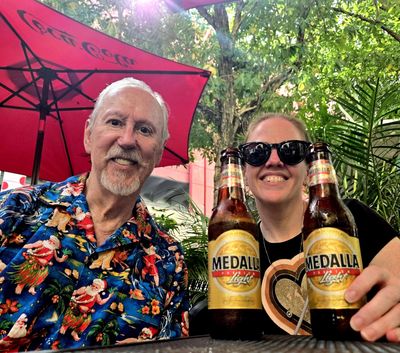 Having Puerto Rican beer waiting to go to the ship