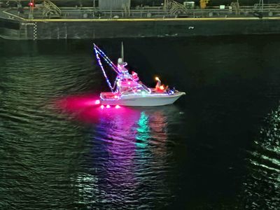 Boat decorated for the San Juan Christmas Boat Parade