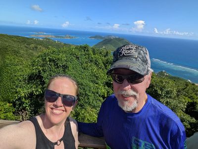 At the top of Little Bay Lookout on Virgin Gorda, BVI