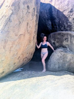 Starting to go through the Caves in the Greater Baths National Park on Virgin Gorda