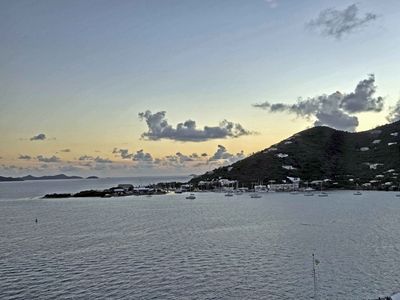 Sailing away from Tortola, BVI