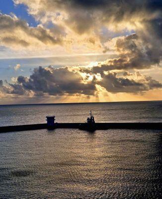 Sun setting in Barbados