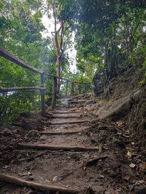 Starting up the Tet Paul Nature Trail in St. Lucia