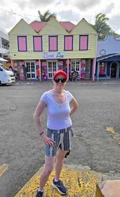 Bill just had to have a coconut donut in St. John's, Antigua