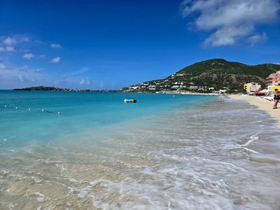 View along Great Bay Beach in St. Maarten