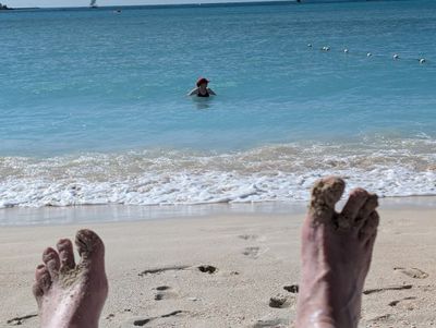 Bill's view of Barbara in the Caribbean Sea in St. Maarten