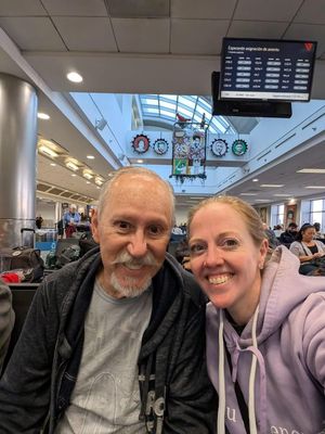 In the San Juan Airport waiting for the flight home