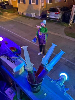 Richard Gilbert and his Jello Shots in front of Bill on Float 22.jpg