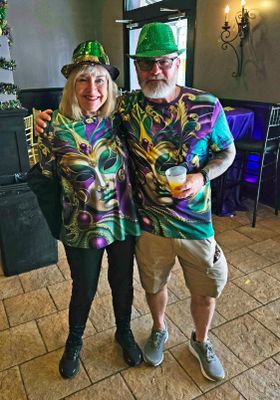 Matching shirts on Bourbon Vieux Balcony.jpg
