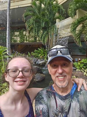 Maddie and Gramp at the Hyatt Regency Waikiki