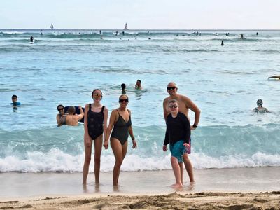 Barbara, Don, Maddie, & William on Waikiki Beach