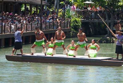 Boat show at opening ceremony at Polynesian Cultural Center