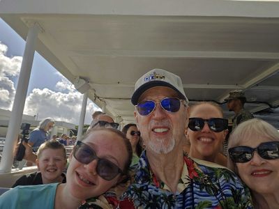 On the boat headed to the USS Arizona Memorial