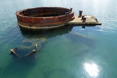 Remains of Gun Turret Number 3 from the USS Arizona