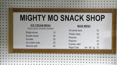 Cost of snacks about the USS Missouri in 1945