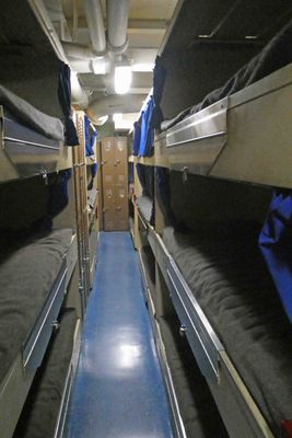 Enlisted sleeping quarters on the USS Missouri