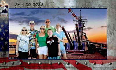 Family photo aboard the USS Missouri