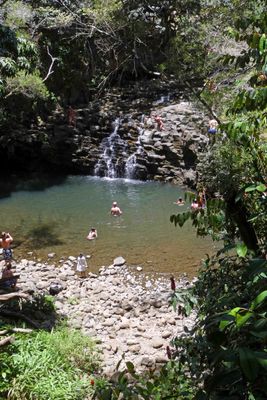 Smaller of Twin Falls in Maui's Rainforest