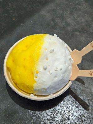 Sampling Pineapple and Coconut Shaved Ice in Maui