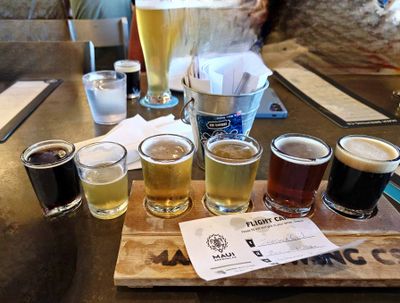 Bill's flights of beer at Maui Brewing Company