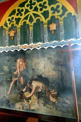 Father John painted scenes to explain the bible to parishoners who could not read