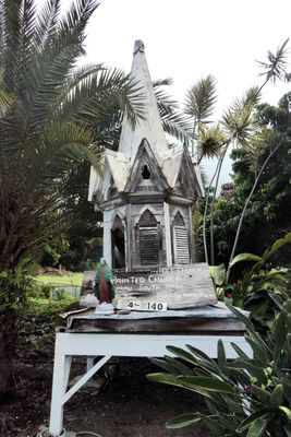 The 1942 original steeple from 'The Painted Church' had to be replaced when the church was moved in 1899