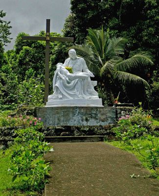 Replica of the Pieta on grounds of 'The Painted Church' is the 13th Station of the Cross