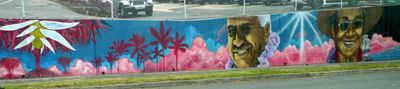 Mural on the wall in Kona, Hawaii