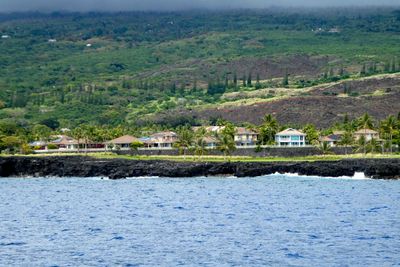 Homes along the Kona coast, Hawaii