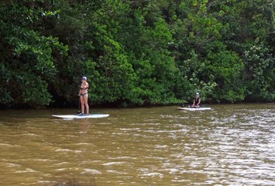 Paddleboarding on the Wailua River in Kauai