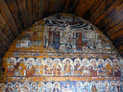 Wall paintings at St Nicholas Church in Budesti Josani